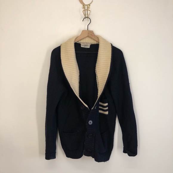 Tricots St. Rafael Men’s Wool Shawl Collar Sweater - Picture 2 of 7